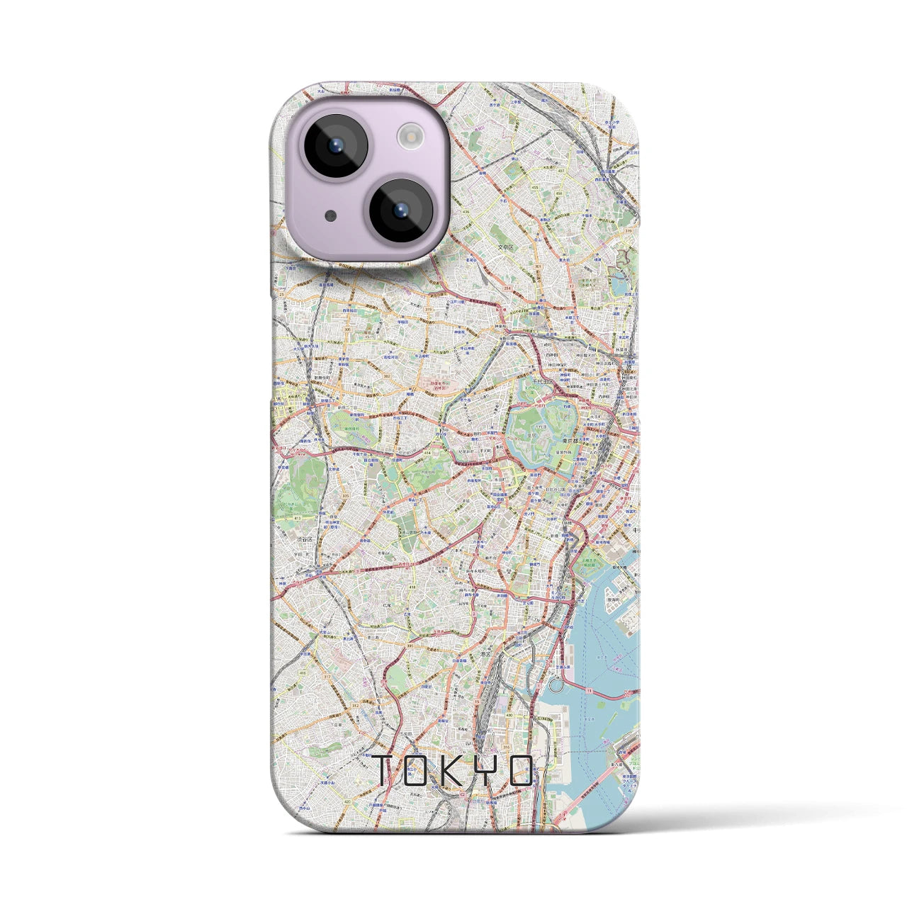 【東京2】地図柄iPhoneケース（バックカバータイプ・ナチュラル）iPhone 14 用
