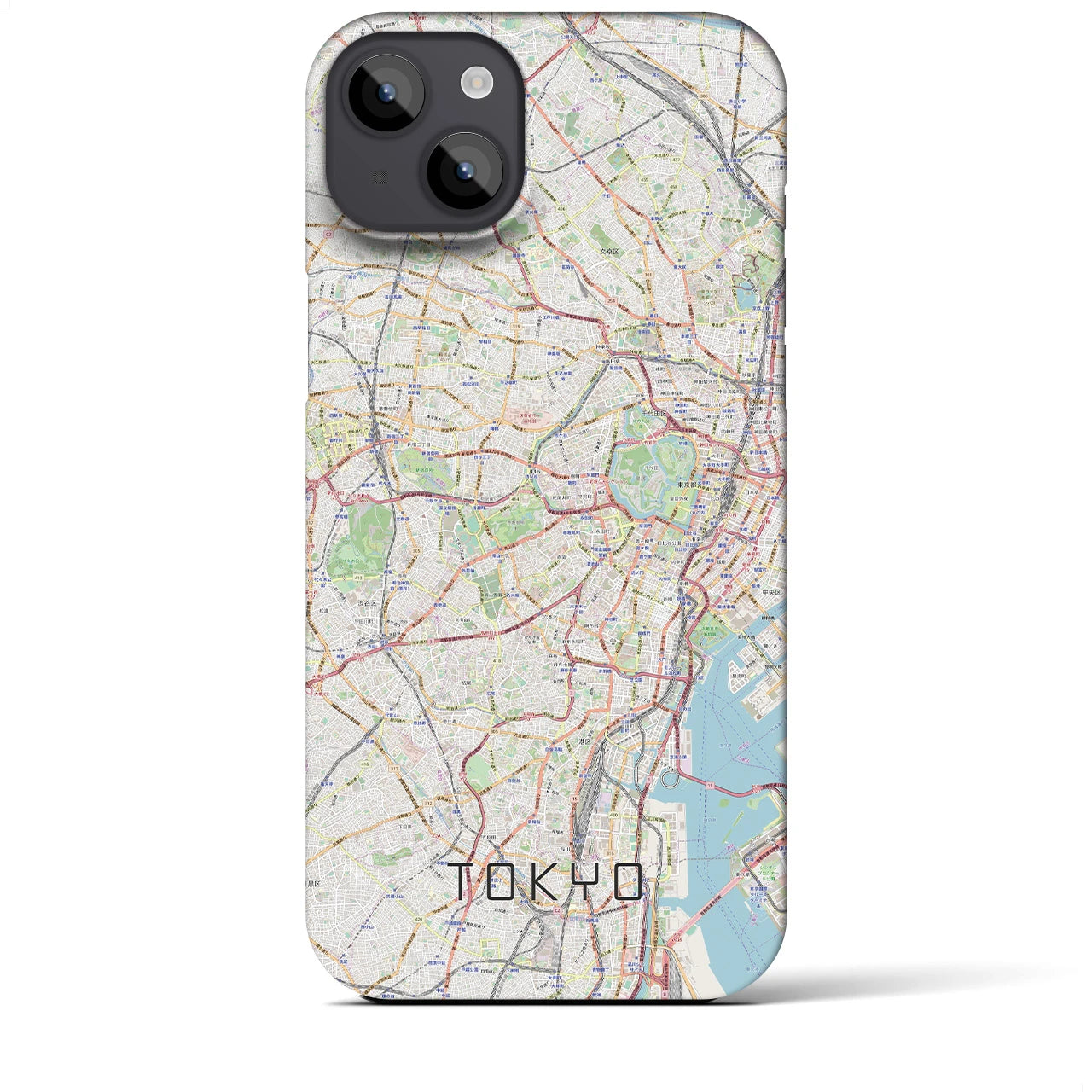 【東京2】地図柄iPhoneケース（バックカバータイプ・ナチュラル）iPhone 14 Plus 用