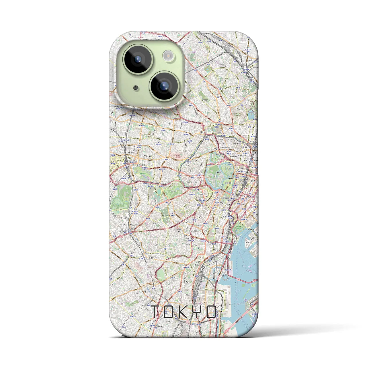【東京2】地図柄iPhoneケース（バックカバータイプ・ナチュラル）iPhone 15 用
