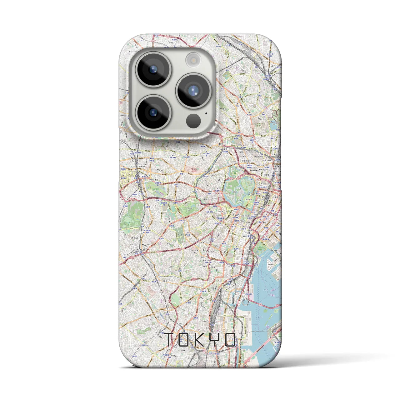 【東京2】地図柄iPhoneケース（バックカバータイプ・ナチュラル）iPhone 15 Pro 用