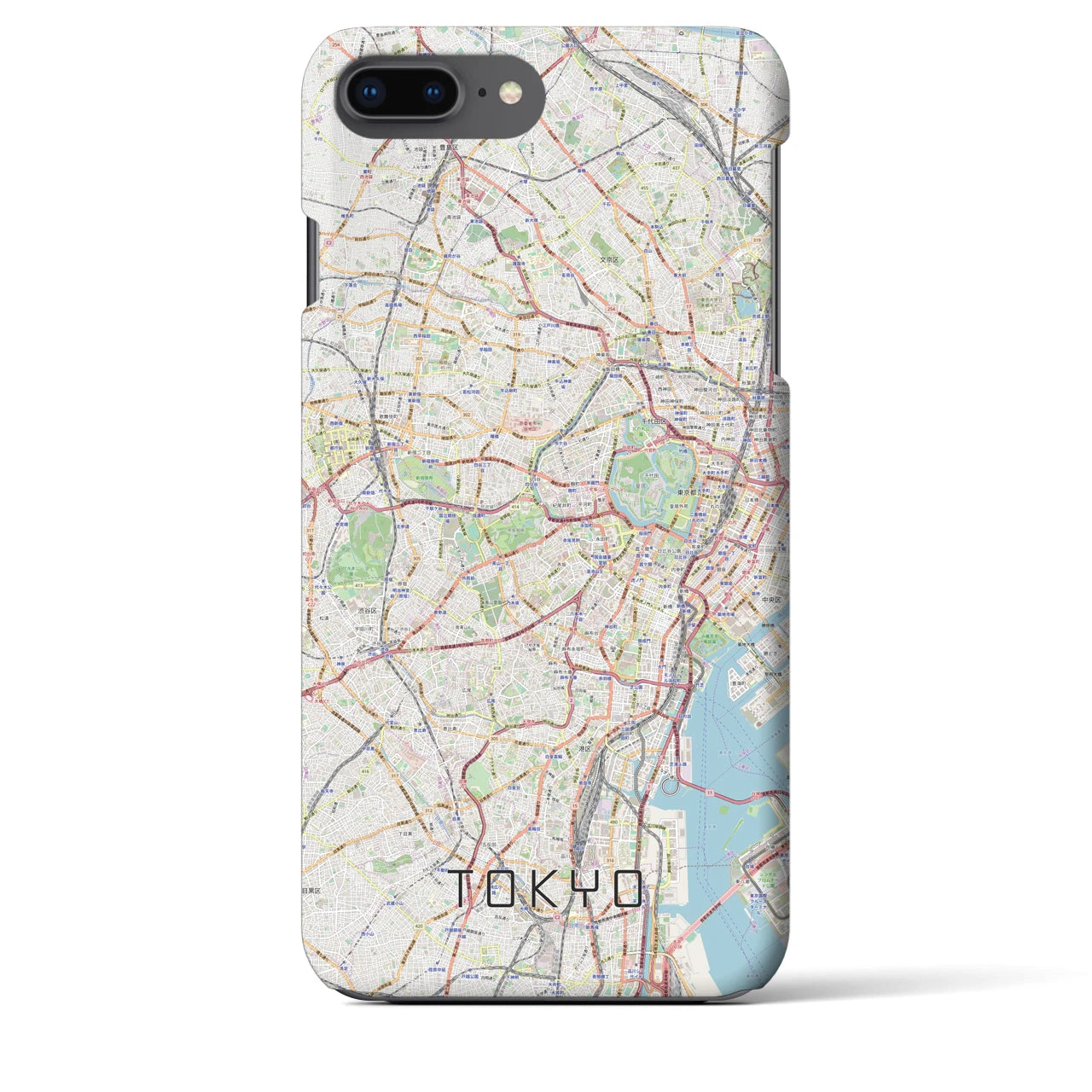 【東京2】地図柄iPhoneケース（バックカバータイプ・ナチュラル）iPhone 8Plus /7Plus / 6sPlus / 6Plus 用