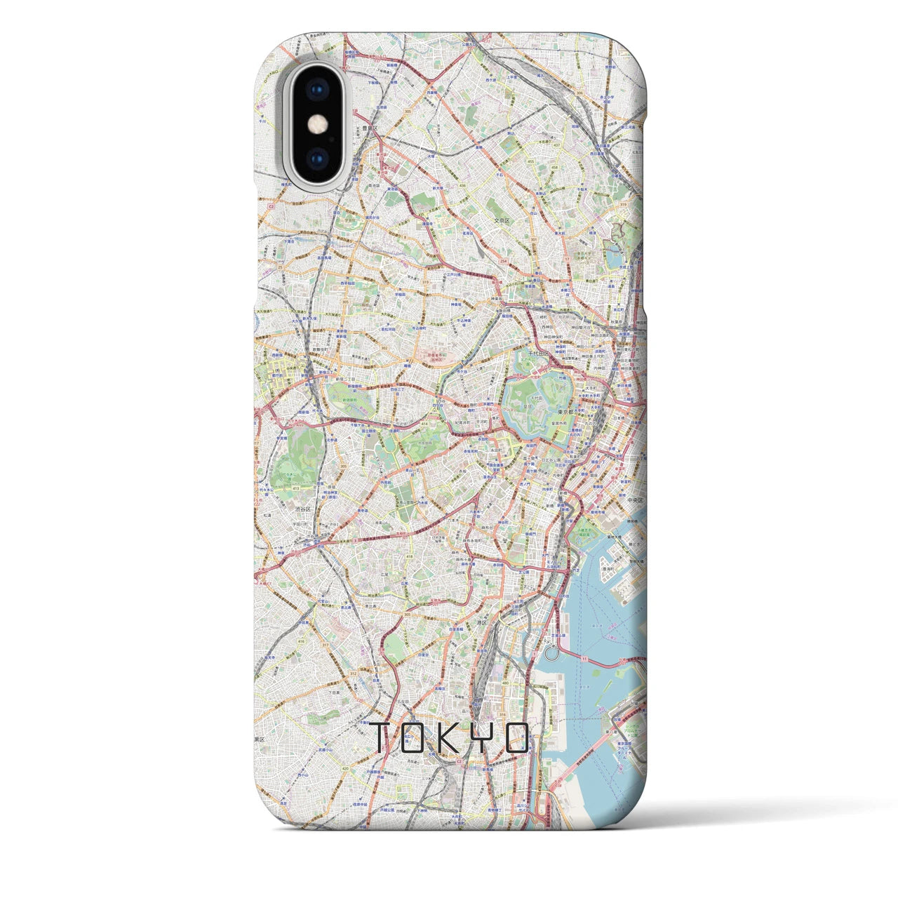 【東京2】地図柄iPhoneケース（バックカバータイプ・ナチュラル）iPhone XS Max 用