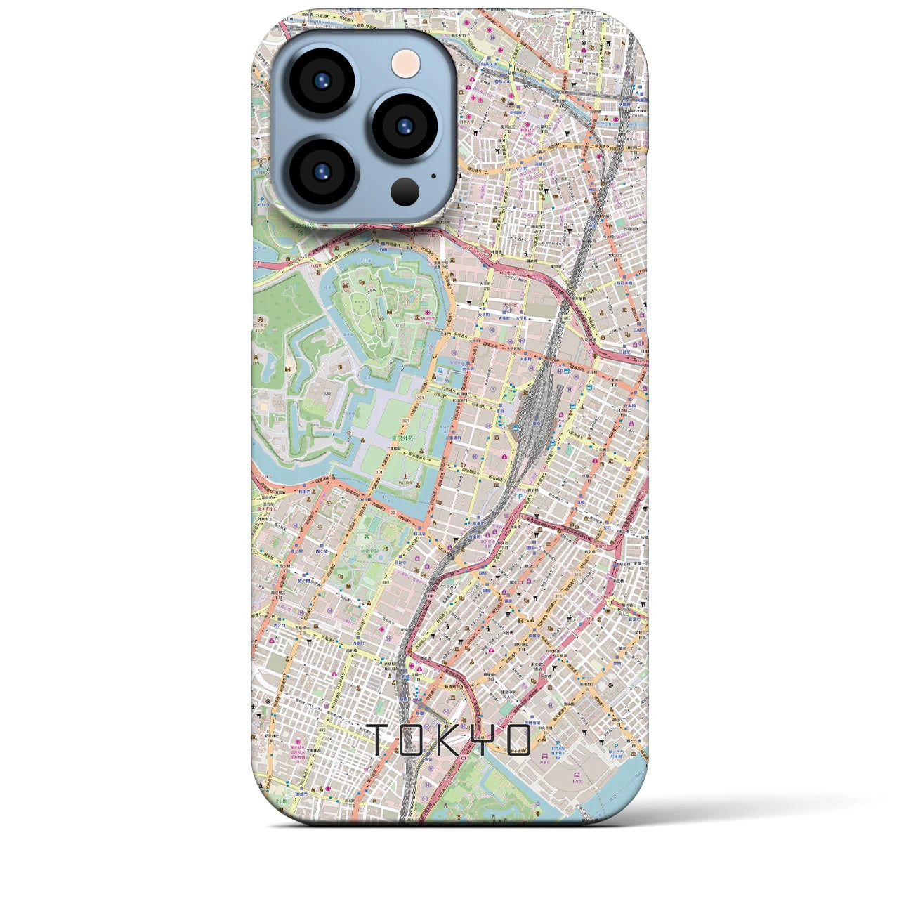 【東京】地図柄iPhoneケース（バックカバータイプ・ナチュラル）iPhone 13 Pro Max 用