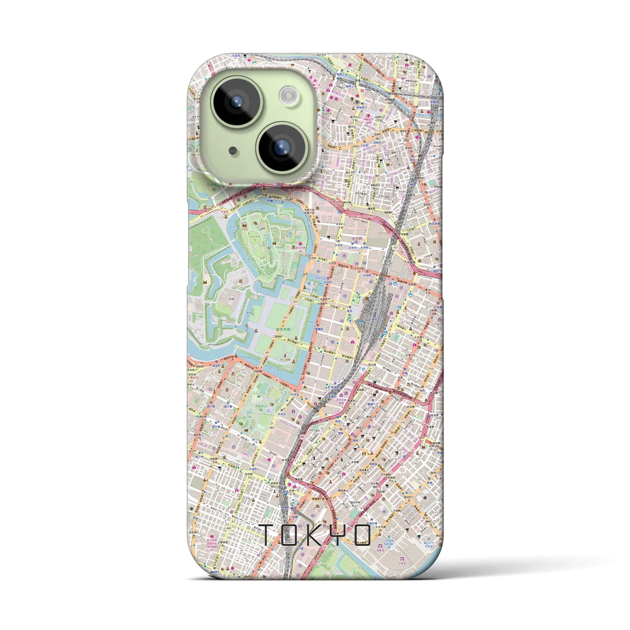 【東京】地図柄iPhoneケース（バックカバータイプ・ナチュラル）iPhone 15 用
