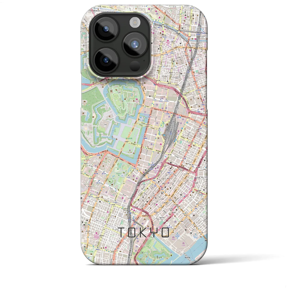 【東京】地図柄iPhoneケース（バックカバータイプ・ナチュラル）iPhone 15 Pro Max 用