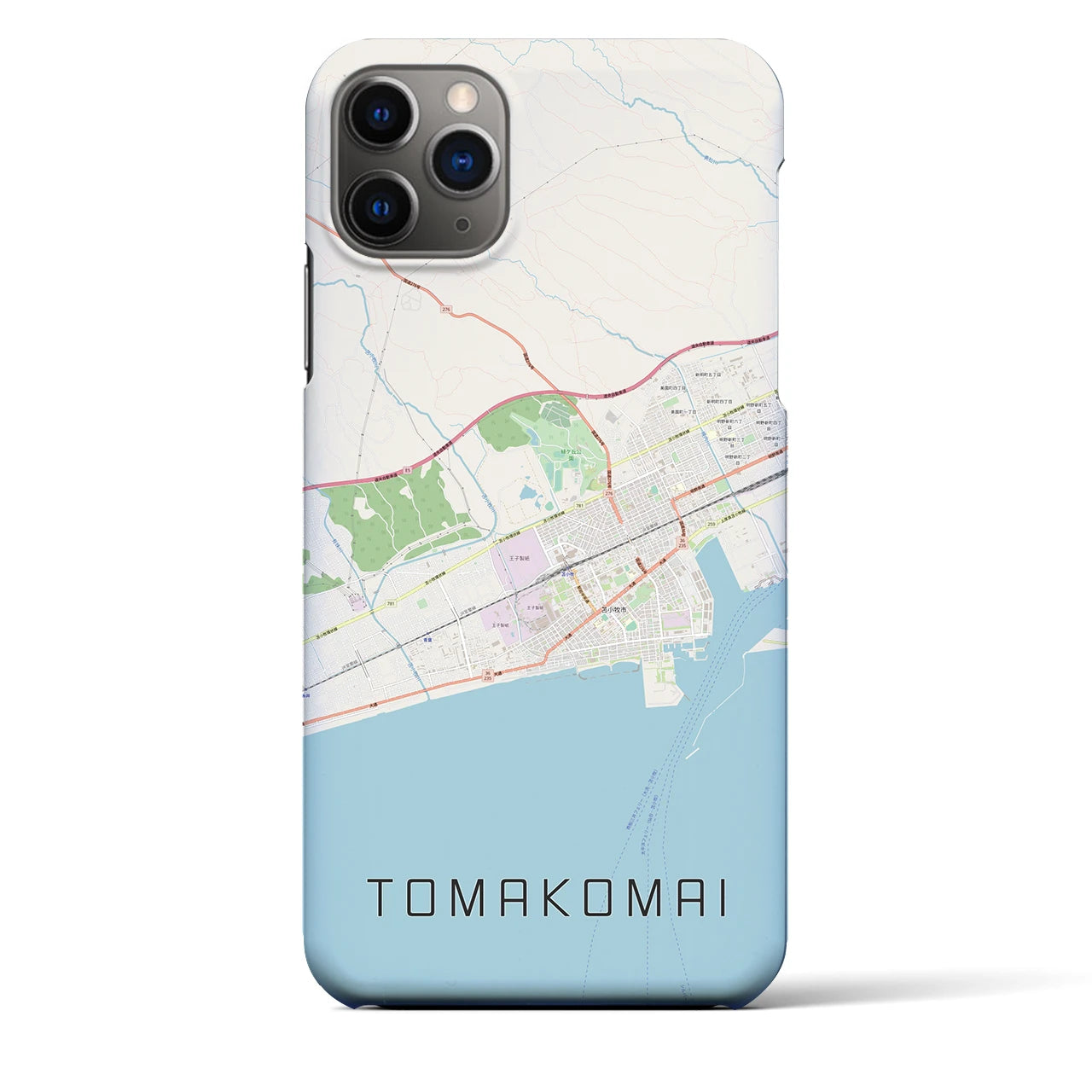 【苫小牧】地図柄iPhoneケース（バックカバータイプ・ナチュラル）iPhone 11 Pro Max 用