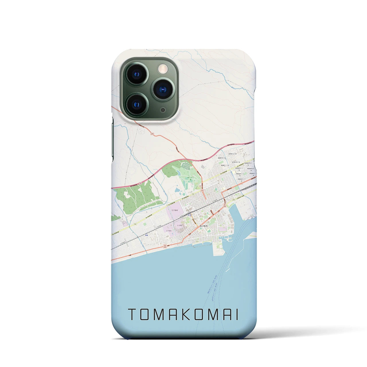 【苫小牧】地図柄iPhoneケース（バックカバータイプ・ナチュラル）iPhone 11 Pro 用