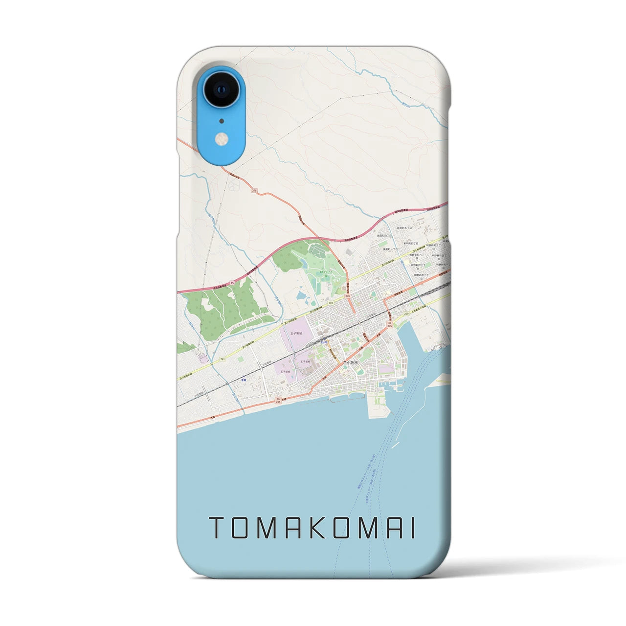 【苫小牧】地図柄iPhoneケース（バックカバータイプ・ナチュラル）iPhone XR 用