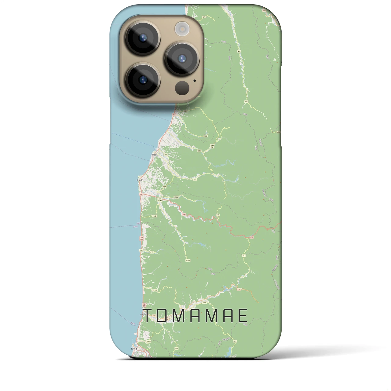 【苫前】地図柄iPhoneケース（バックカバータイプ・ナチュラル）iPhone 14 Pro Max 用