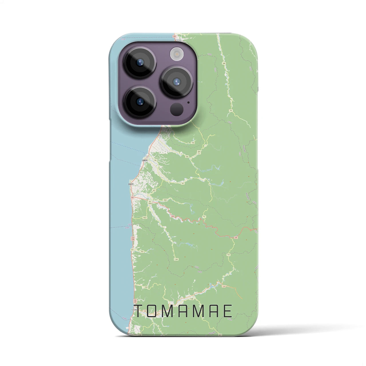 【苫前】地図柄iPhoneケース（バックカバータイプ・ナチュラル）iPhone 14 Pro 用