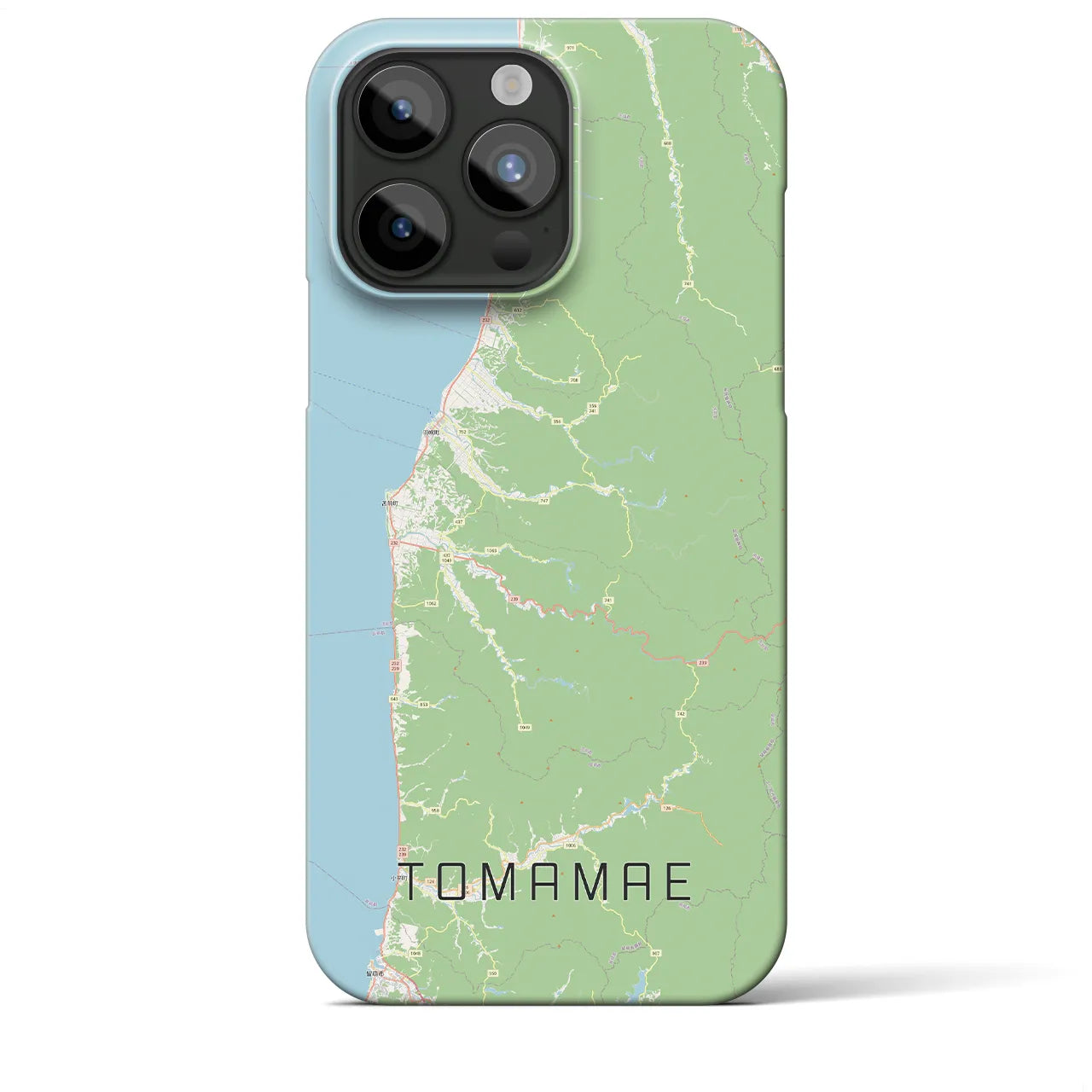 【苫前】地図柄iPhoneケース（バックカバータイプ・ナチュラル）iPhone 15 Pro Max 用