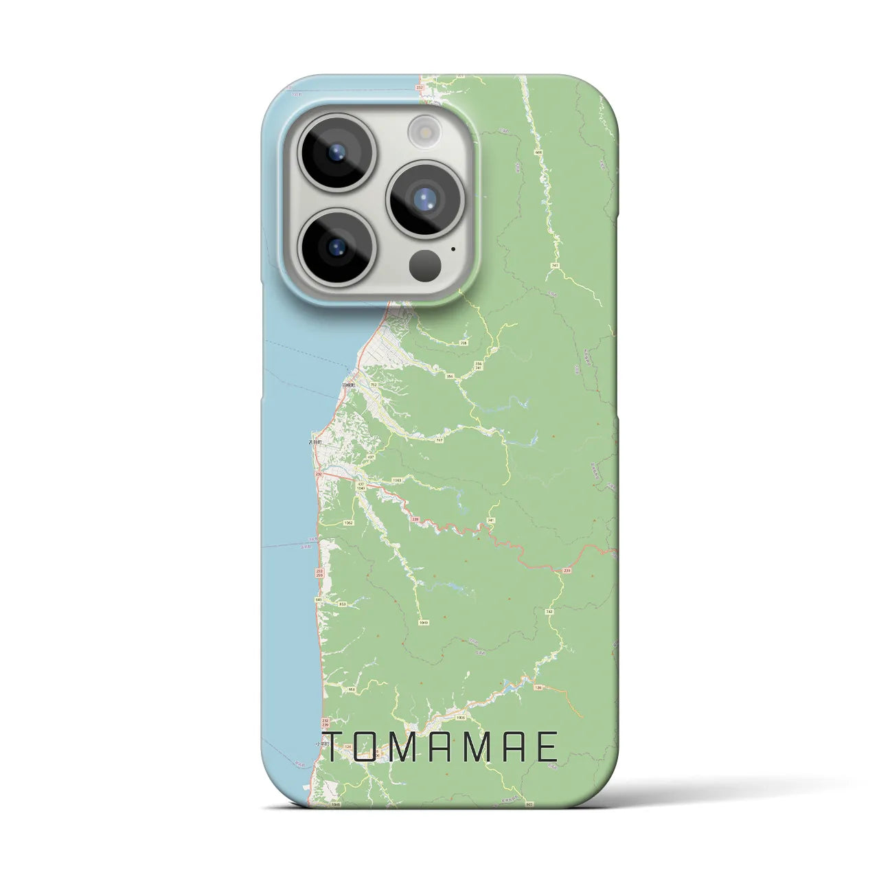 【苫前】地図柄iPhoneケース（バックカバータイプ・ナチュラル）iPhone 15 Pro 用