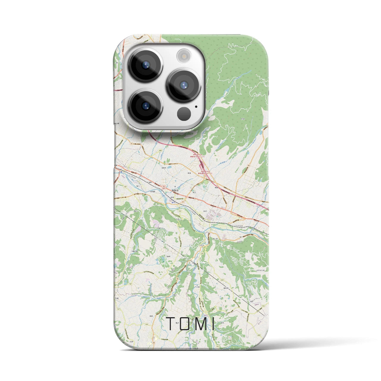 【東御】地図柄iPhoneケース（バックカバータイプ・ナチュラル）iPhone 14 Pro 用