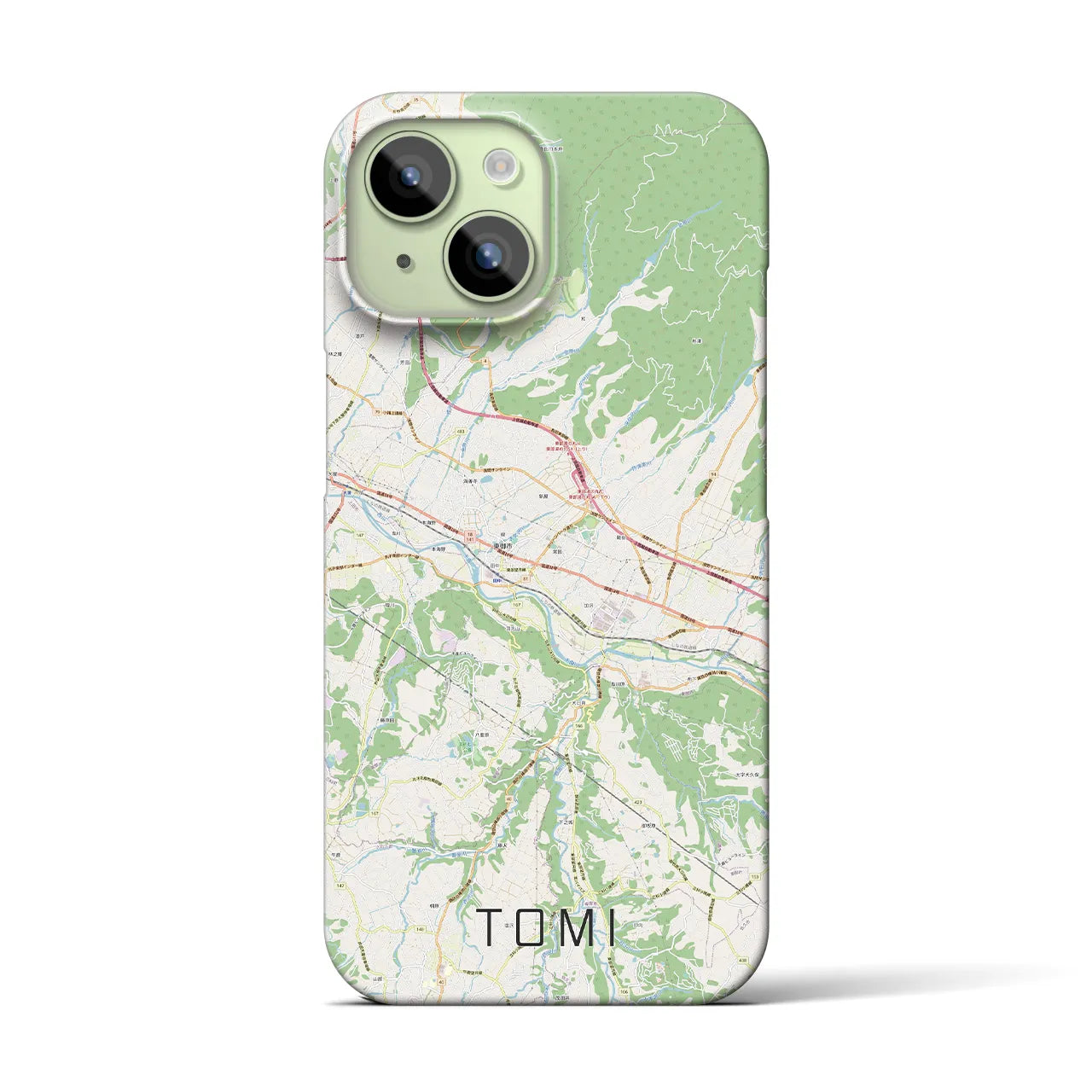 【東御】地図柄iPhoneケース（バックカバータイプ・ナチュラル）iPhone 15 用