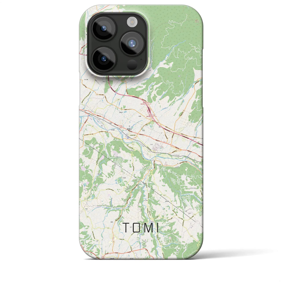 【東御】地図柄iPhoneケース（バックカバータイプ・ナチュラル）iPhone 15 Pro Max 用