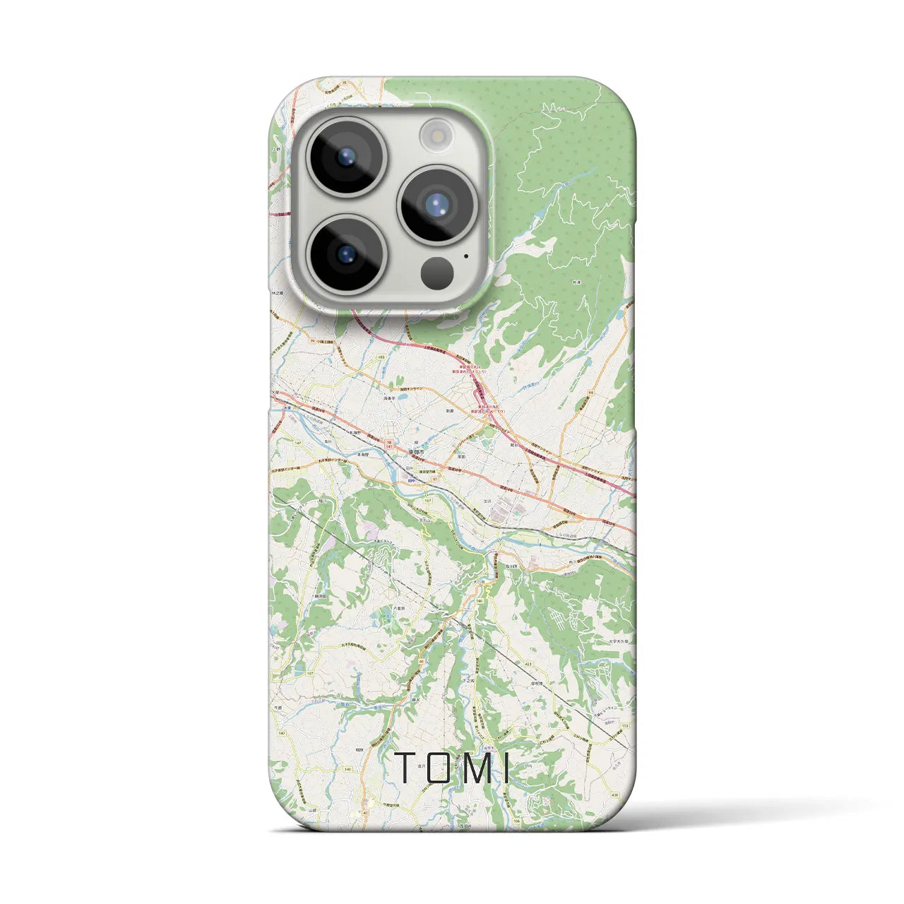 【東御】地図柄iPhoneケース（バックカバータイプ・ナチュラル）iPhone 15 Pro 用