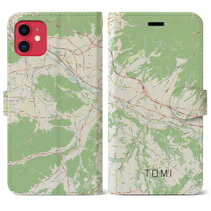 【東御（長野県）】地図柄iPhoneケース（手帳タイプ）ナチュラル・iPhone 11 用