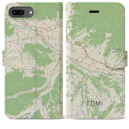 【東御（長野県）】地図柄iPhoneケース（手帳タイプ）ナチュラル・iPhone 8Plus /7Plus / 6sPlus / 6Plus 用