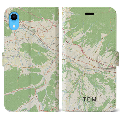 【東御（長野県）】地図柄iPhoneケース（手帳タイプ）ナチュラル・iPhone XR 用