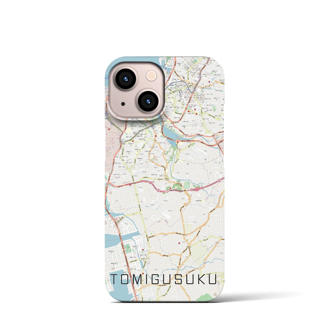 【豊見城】地図柄iPhoneケース（バックカバータイプ・ナチュラル）iPhone 13 mini 用