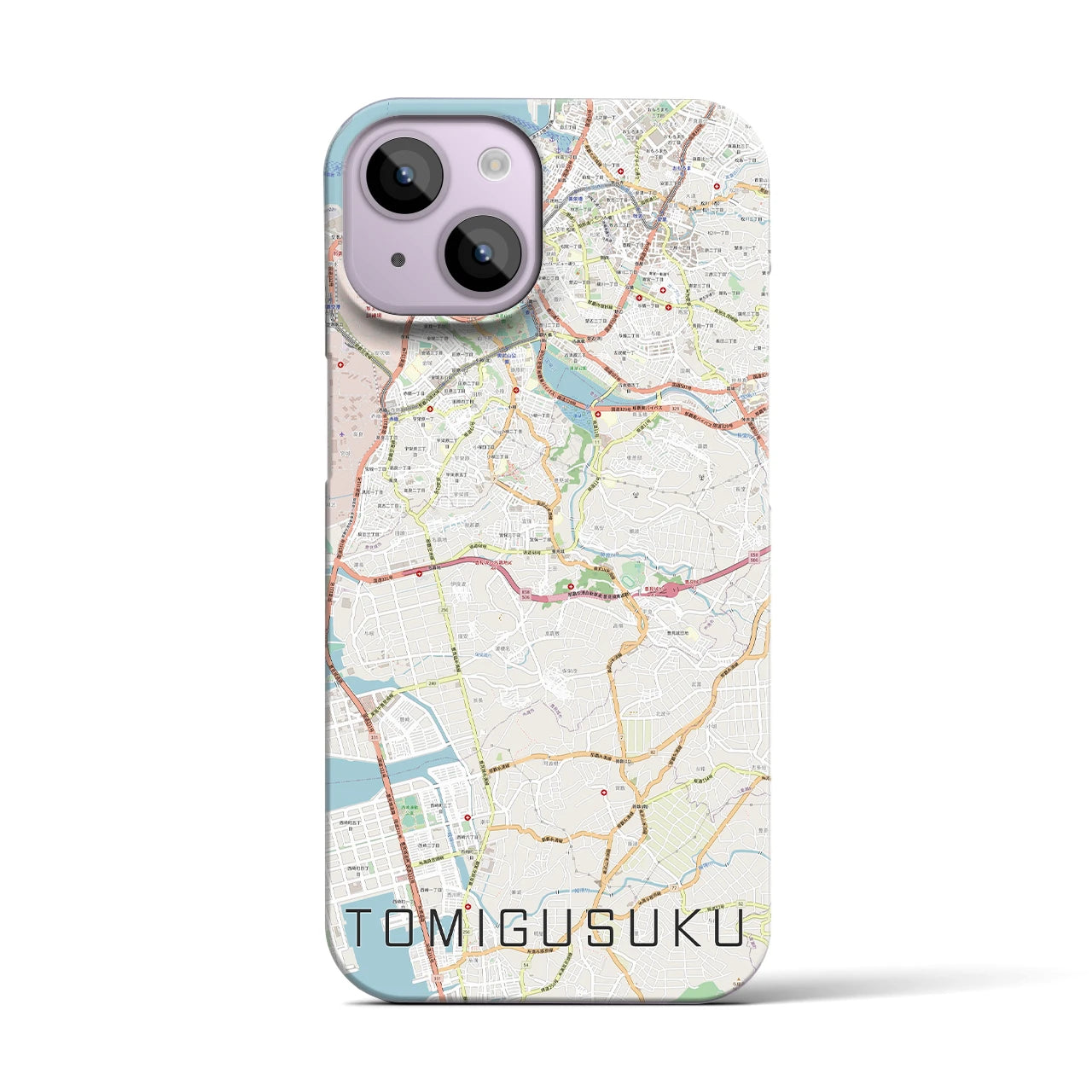 【豊見城】地図柄iPhoneケース（バックカバータイプ・ナチュラル）iPhone 14 用