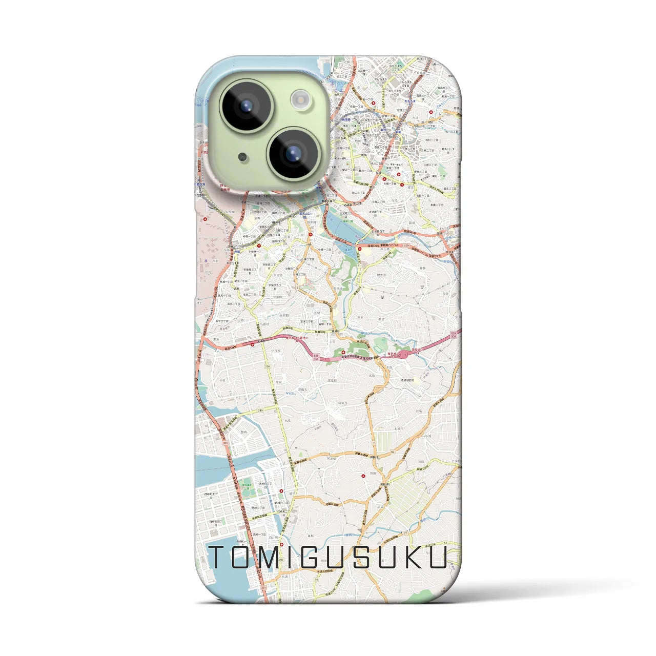 【豊見城】地図柄iPhoneケース（バックカバータイプ・ナチュラル）iPhone 15 用