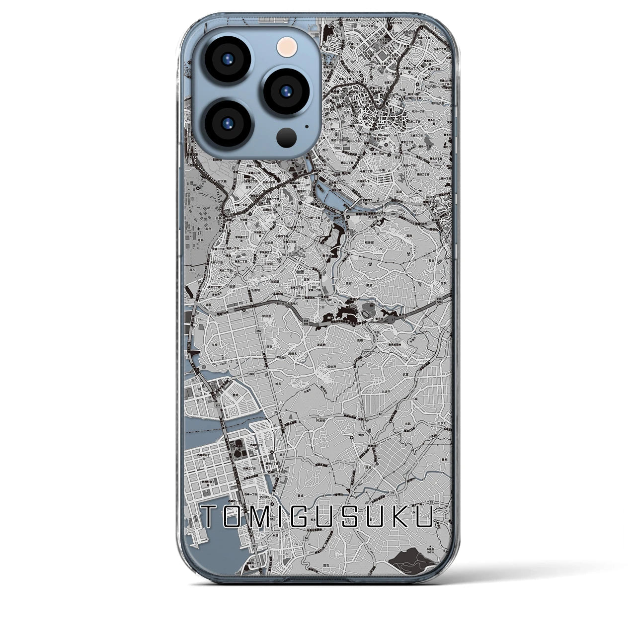 【豊見城】地図柄iPhoneケース（クリアタイプ・モノトーン）iPhone 13 Pro Max 用