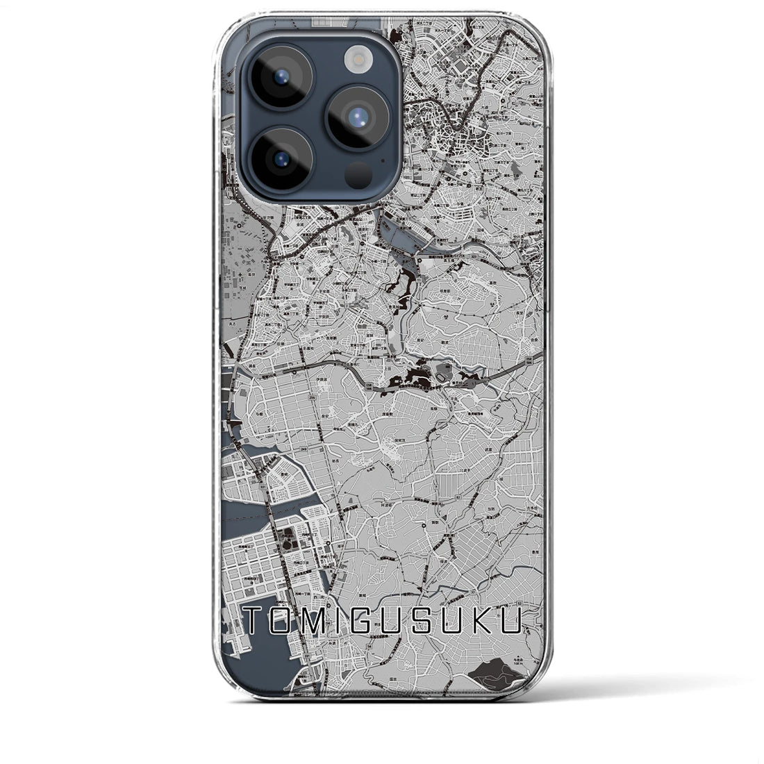 【豊見城】地図柄iPhoneケース（クリアタイプ・モノトーン）iPhone 15 Pro Max 用