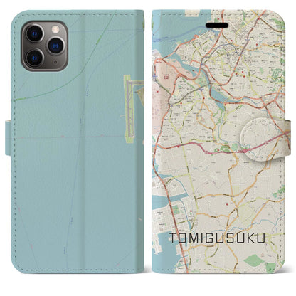 【豊見城（沖縄県）】地図柄iPhoneケース（手帳タイプ）ナチュラル・iPhone 11 Pro Max 用