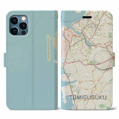 【豊見城（沖縄県）】地図柄iPhoneケース（手帳タイプ）ナチュラル・iPhone 12 / 12 Pro 用