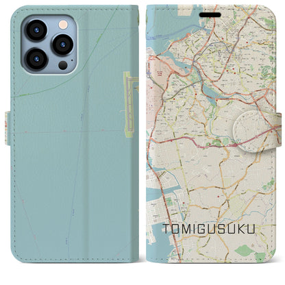 【豊見城（沖縄県）】地図柄iPhoneケース（手帳タイプ）ナチュラル・iPhone 13 Pro Max 用