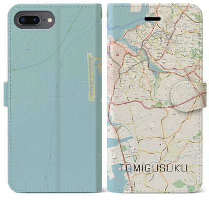 【豊見城（沖縄県）】地図柄iPhoneケース（手帳タイプ）ナチュラル・iPhone 8Plus /7Plus / 6sPlus / 6Plus 用