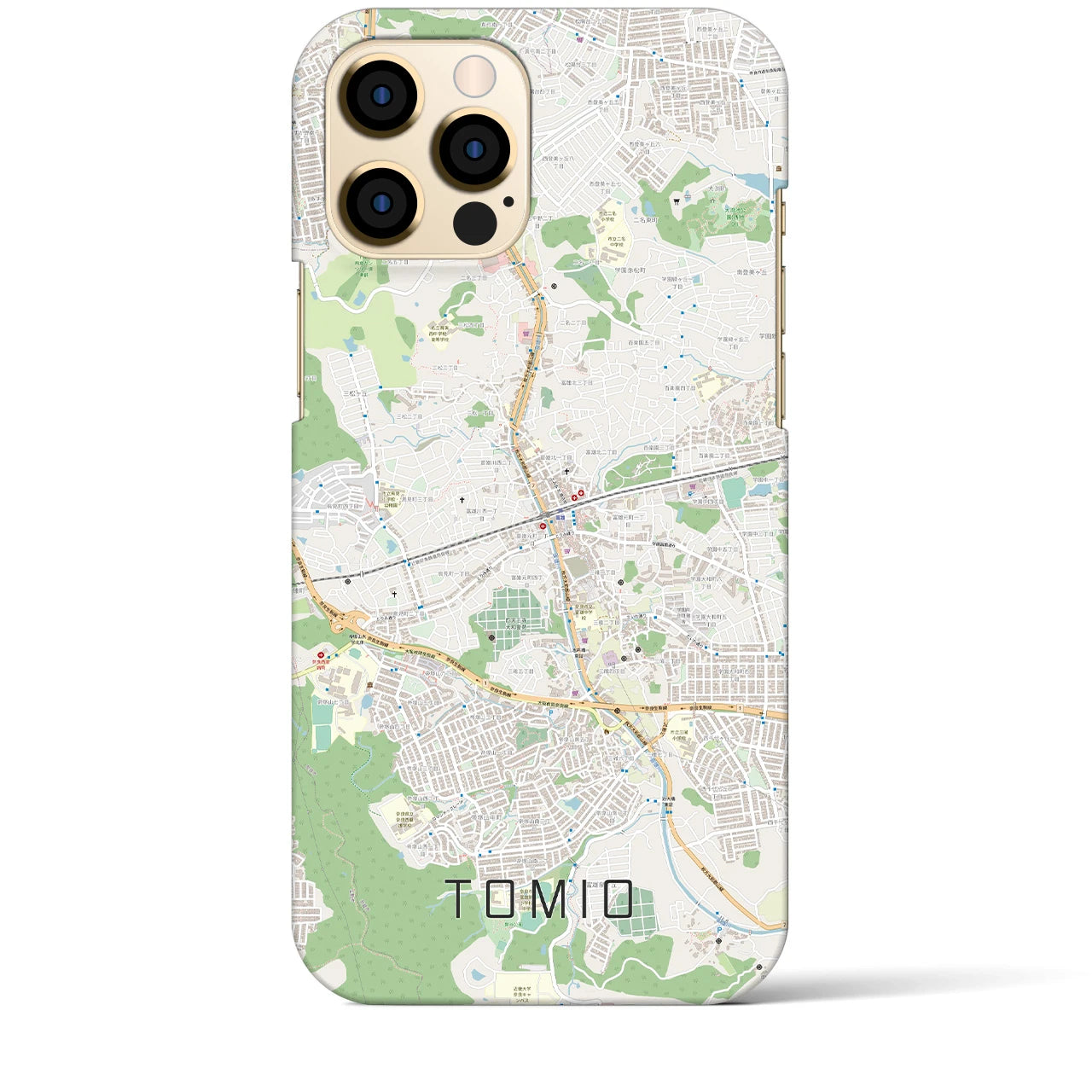 【富雄】地図柄iPhoneケース（バックカバータイプ・ナチュラル）iPhone 12 Pro Max 用