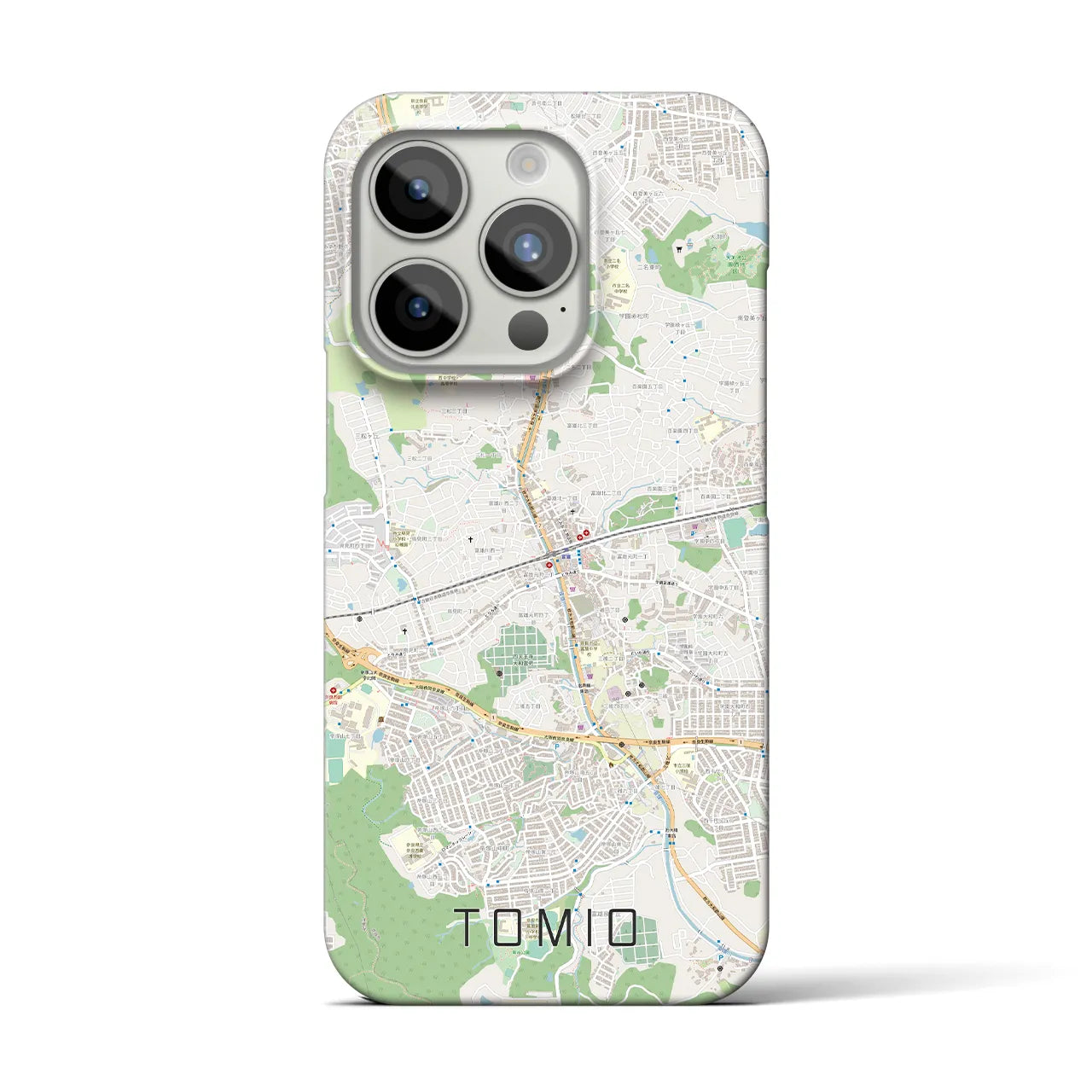【富雄】地図柄iPhoneケース（バックカバータイプ・ナチュラル）iPhone 15 Pro 用
