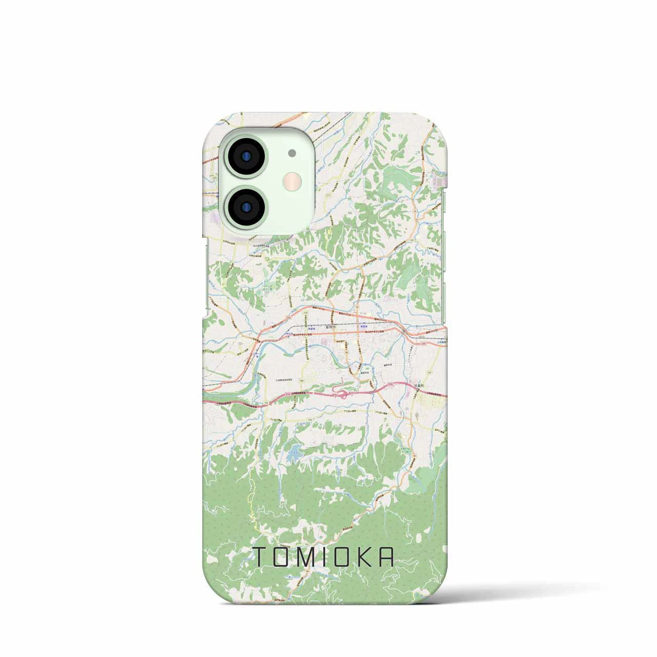 【富岡】地図柄iPhoneケース（バックカバータイプ・ナチュラル）iPhone 12 mini 用