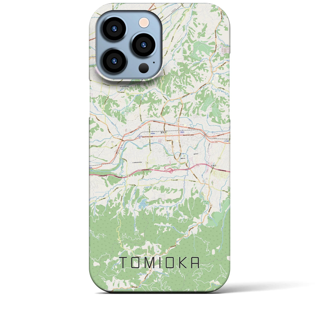 【富岡】地図柄iPhoneケース（バックカバータイプ・ナチュラル）iPhone 13 Pro Max 用