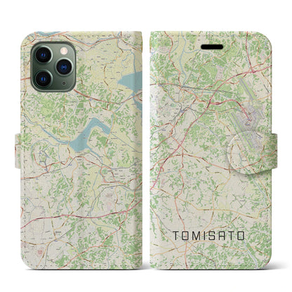 【富里（千葉県）】地図柄iPhoneケース（手帳タイプ）ナチュラル・iPhone 11 Pro 用