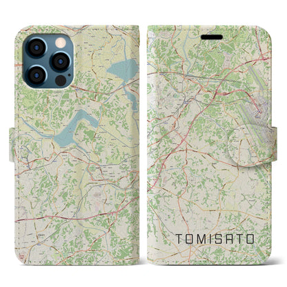 【富里（千葉県）】地図柄iPhoneケース（手帳タイプ）ナチュラル・iPhone 12 / 12 Pro 用