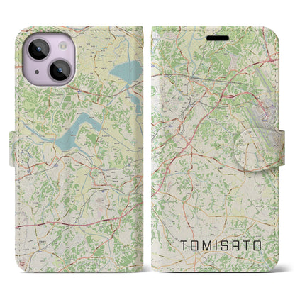 【富里（千葉県）】地図柄iPhoneケース（手帳タイプ）ナチュラル・iPhone 14 用