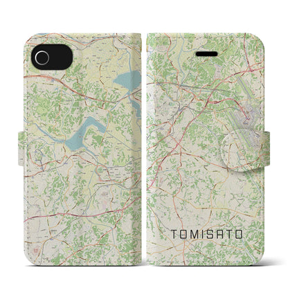 【富里（千葉県）】地図柄iPhoneケース（手帳タイプ）ナチュラル・iPhone SE（第3 / 第2世代） / 8 / 7 / 6s / 6 用