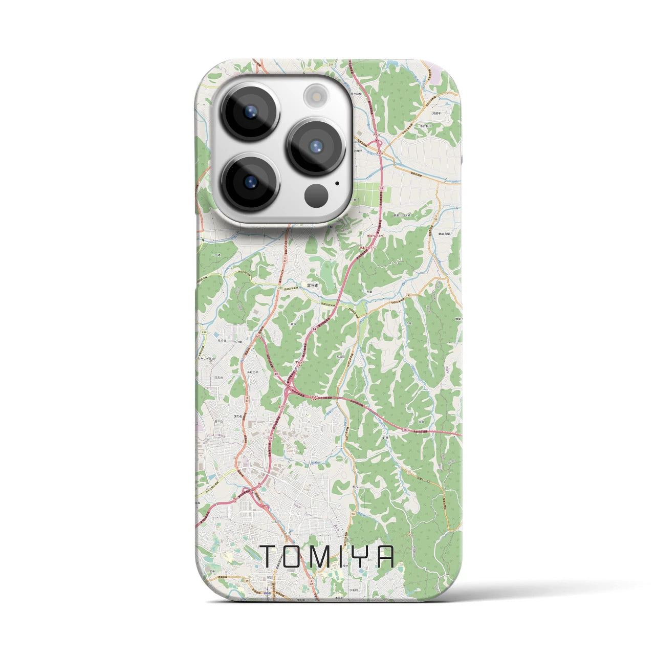 【富谷】地図柄iPhoneケース（バックカバータイプ・ナチュラル）iPhone 14 Pro 用