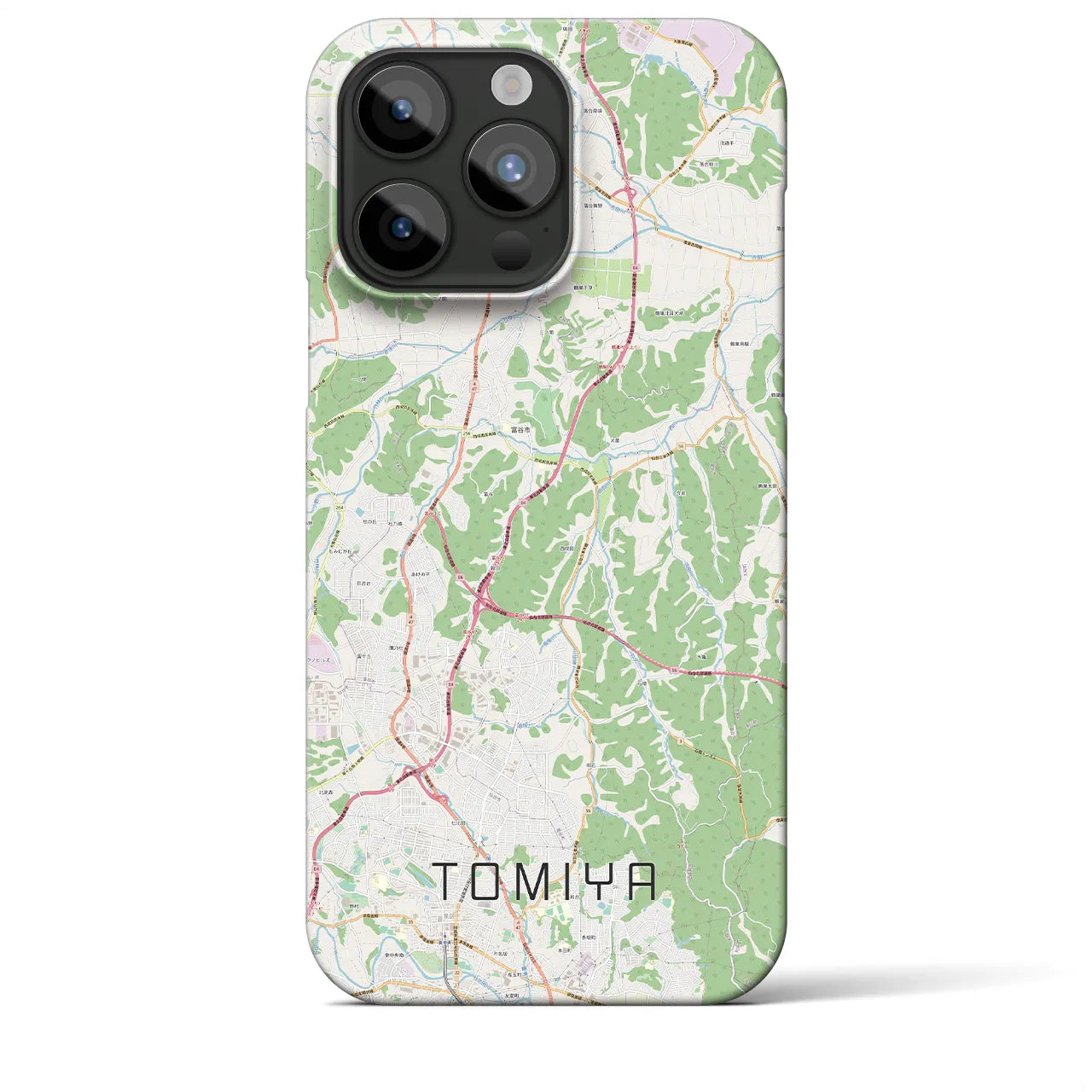 【富谷】地図柄iPhoneケース（バックカバータイプ・ナチュラル）iPhone 15 Pro Max 用