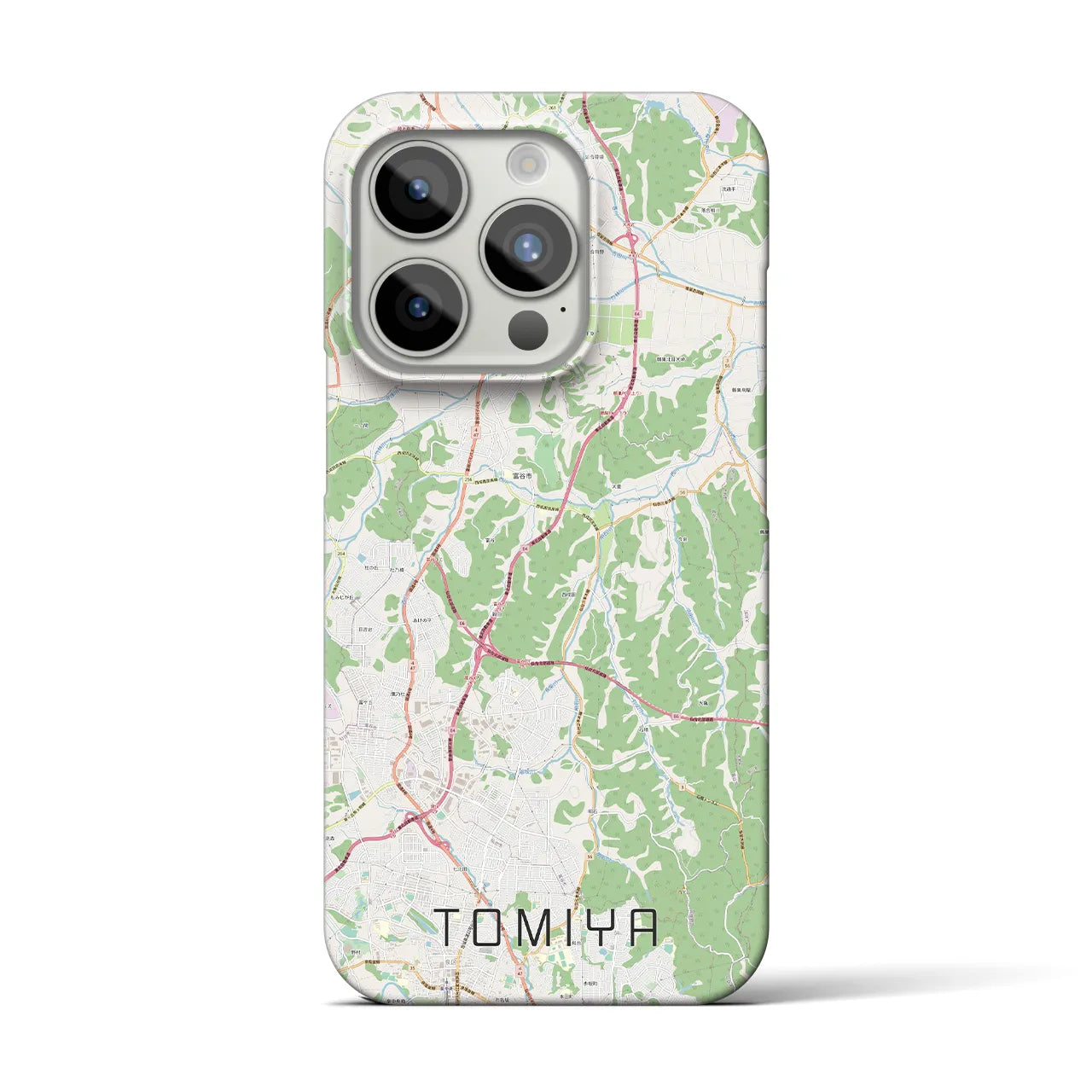 【富谷】地図柄iPhoneケース（バックカバータイプ・ナチュラル）iPhone 15 Pro 用