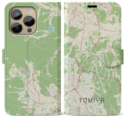 【富谷（宮城県）】地図柄iPhoneケース（手帳タイプ）ナチュラル・iPhone 14 Pro Max 用