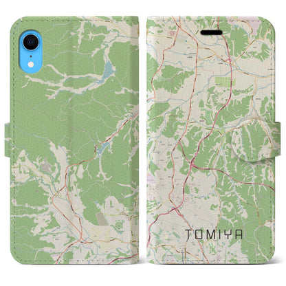 【富谷（宮城県）】地図柄iPhoneケース（手帳タイプ）ナチュラル・iPhone XR 用