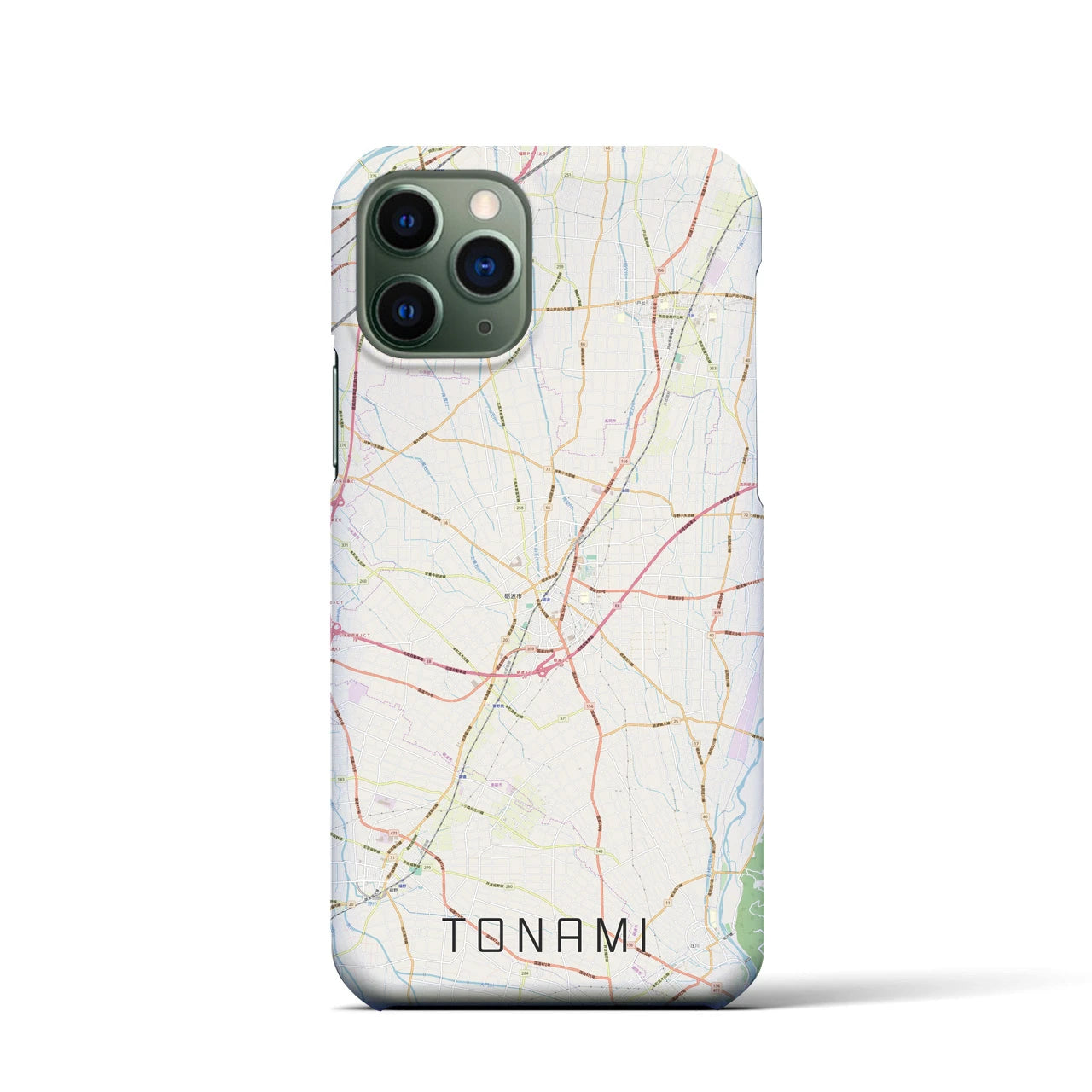 【砺波】地図柄iPhoneケース（バックカバータイプ・ナチュラル）iPhone 11 Pro 用