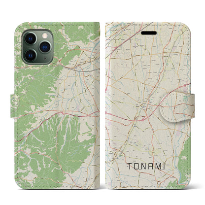 【砺波（富山県）】地図柄iPhoneケース（手帳タイプ）ナチュラル・iPhone 11 Pro 用