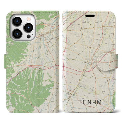 【砺波（富山県）】地図柄iPhoneケース（手帳タイプ）ナチュラル・iPhone 13 Pro 用