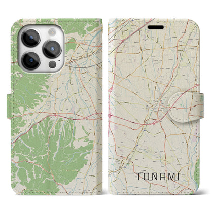 【砺波（富山県）】地図柄iPhoneケース（手帳タイプ）ナチュラル・iPhone 14 Pro 用