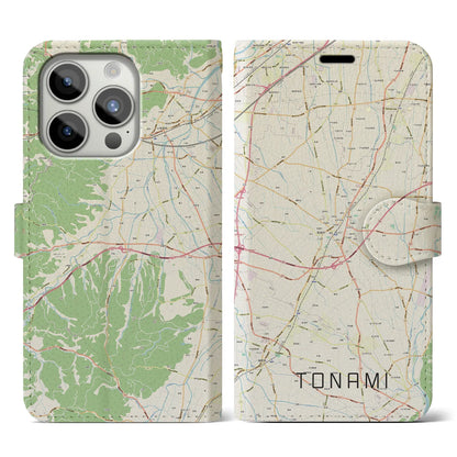 【砺波（富山県）】地図柄iPhoneケース（手帳タイプ）ナチュラル・iPhone 15 Pro 用